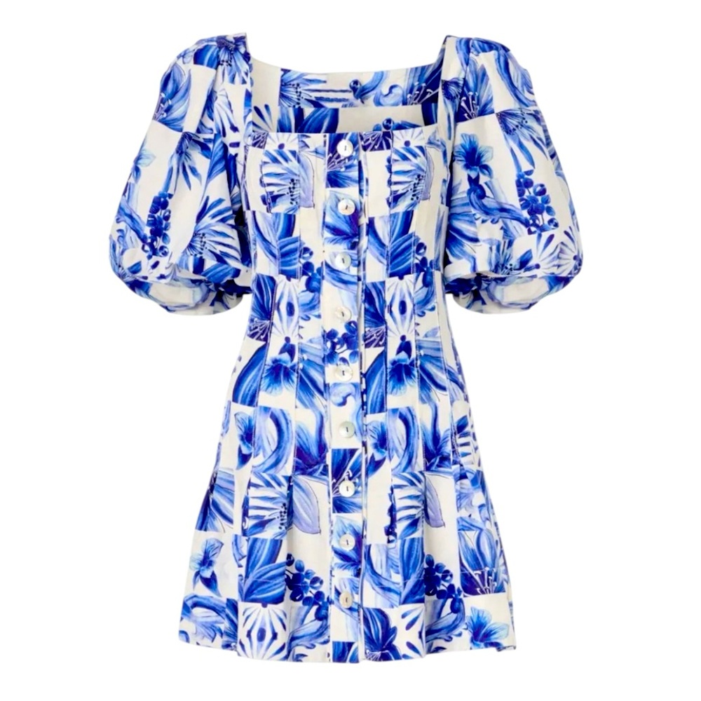 NWT FARM Rio Garden Tiles Dress Size M